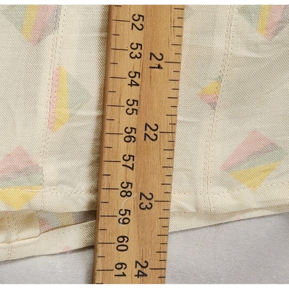 Liz Sport Vintage Top Button Down Shirt Long Sleeve Pastel Geometric Size M 90s - Picture 7 of 7